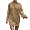 Women's Baggy Sweater Dresses Winter Off Shoulder Lantern Sleeve Casual Knit Dress Oversized Pullover Jumper Sweater (4X-Large,Khaki) view 1