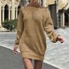Women's Baggy Sweater Dresses Winter Off Shoulder Lantern Sleeve Casual Knit Dress Oversized Pullover Jumper Sweater (4X-Large,Khaki) view 2
