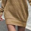 Women's Baggy Sweater Dresses Winter Off Shoulder Lantern Sleeve Casual Knit Dress Oversized Pullover Jumper Sweater (4X-Large,Khaki) view 4
