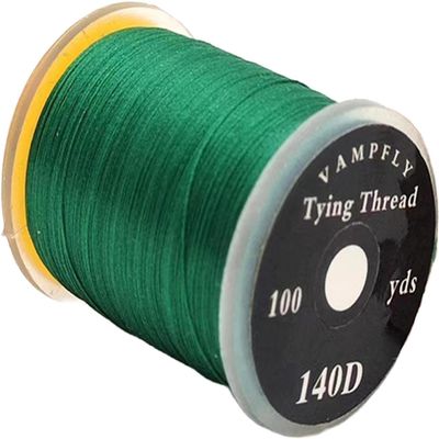 100 Yards/Roll 140D Fly Tying Thread Non Waxed Fly Tying Wires Fly Fishing Materials Fly Tying Lure Making Materials Fly Tying Kit Fly Tying Supplies for Dry Wet Flies (Dark Green)