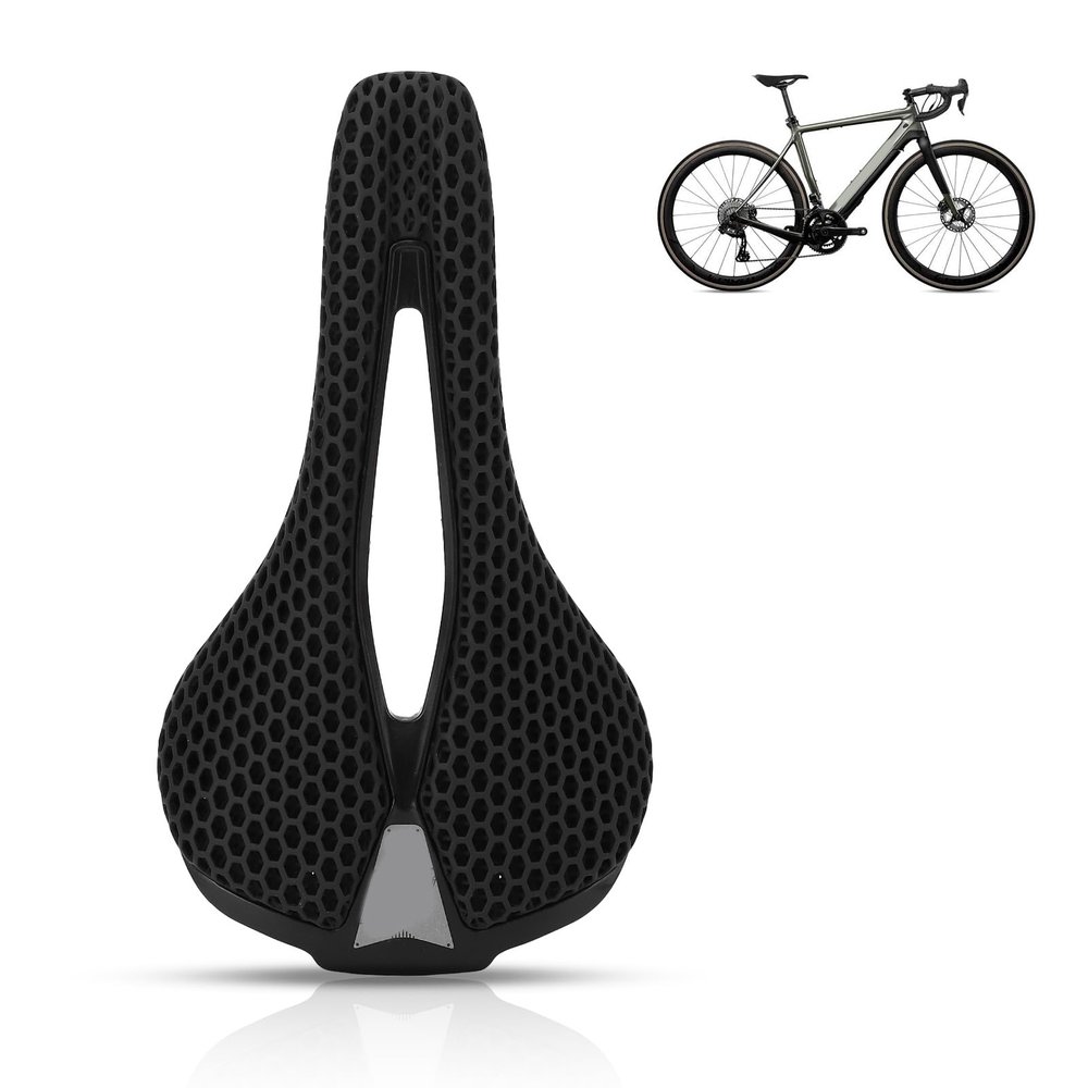 Yoidesu 3D Printed Carbon Fiber Saddle,Breathable Hollow Light Unisex Seat for BMX, & Road Bike, Shock Absorbing Full Carbon Fiber Seat