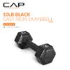 CAP Barbell Cast Iron Hex Dumbbell, Black, Single, 10 lb view 2