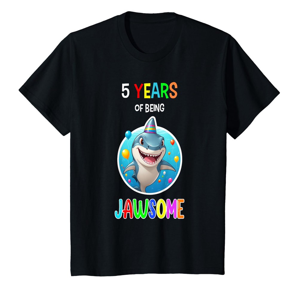 5 Years Shark Lover Birthday Shirt 5th Shark Birthday T-Shirt