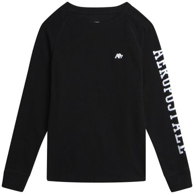AEROPOSTALE Boys Long Sleeve Shirt - Soft Blended Crewneck Thermal Long Sleeve Shirts for Boys - Warm Baselayer Shirt (8-16), Size 8, Black