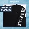 AEROPOSTALE Boys Long Sleeve Shirt - Soft Blended Crewneck Thermal Long Sleeve Shirts for Boys - Warm Baselayer Shirt (8-16), Size 8, Black view 2