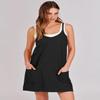 FENOMO Women Summer Mini Romper Dress Workout Tennis Active Sports Athleisure Outfits built in Shorts Trendy Vacation (Black,3X-Large,3X-Large) view 2