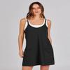 FENOMO Women Summer Mini Romper Dress Workout Tennis Active Sports Athleisure Outfits built in Shorts Trendy Vacation (Black,3X-Large,3X-Large) view 3