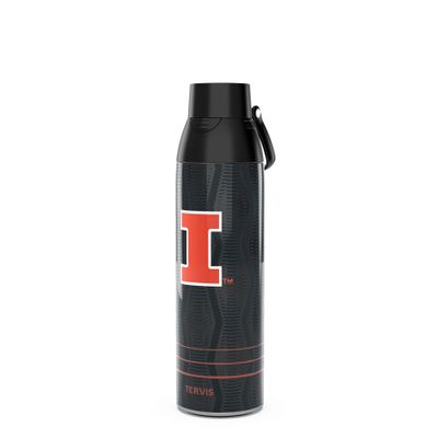 Tervis Venture Water Bottle Illinois Fighting Illini - Full Speed Triple Insulated Tumbler Travel Cup Keeps Drinks Cold & Hot, 26oz, Stainless Steel