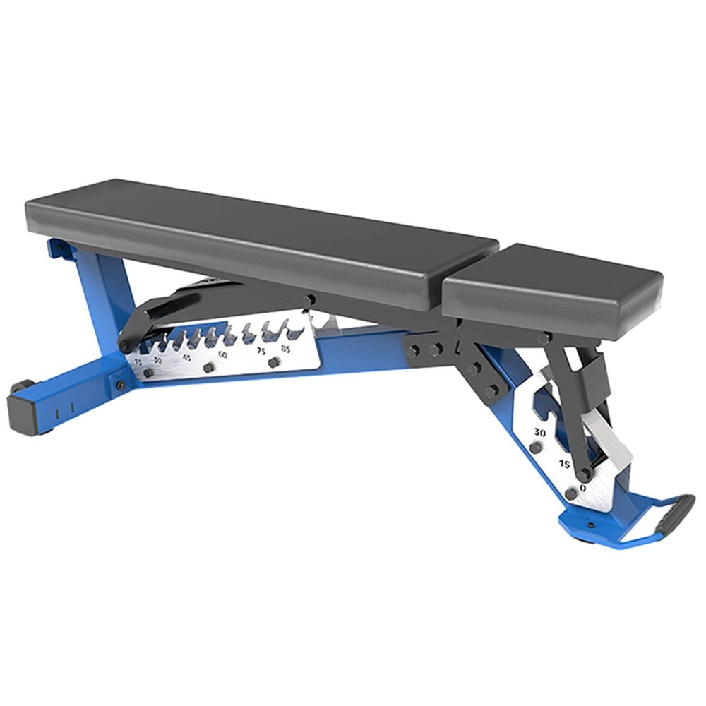 Weight Bench Adjustable Workout Bench Multi-Purpose Exercise Bench Professional Incline Bench Strength Training Equipment for Home Gym Barbell Dumbbell Exercise Load 1000KG (Blue 142x60x45 cm)