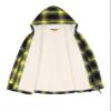 ZENTHACE Boys Fleece Jacket Hoodie Flannel Plaid Shacket Sherpa Lined Winter Full Zip Up Hooded Sweatshirt Golden L Size10-12 view 4