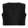 Hedmy Boys Girls Western Cowboy Dress Up Halloween Party Vest Sleeveless Hem Fringe Tassel Waistcoat Black 4 Years view 2