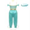 Agoky Womens 3Pcs Arabian Princess Costume Harem Pants Bloomers Jumpsuits Belly Dance Fancy Dress Turquoise X-Large view 4