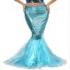 Moggemol Women Halloween Mermaid Costume Cascading Tulle Fishtail Maxi Skirt Party Princess Mermaid Tail Dress Up Blue Small view 1