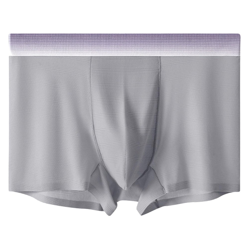 NineFit Basics Mans Boxer Shorts Men's Underwear Silk Elastic Loose Simple Casual Home Underwear Beach Pants Grey, X-Large