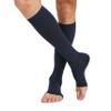 TOFLY Compression Stockings (Pair), Graduated Compression 20-30mmHg, Opaque, Unisex, Open Toe Knee High Compression Socks for Varicose Veins, Edema, Shin Splints, Nursing, Travel, Navy Blue 3XL view 3