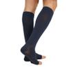 TOFLY Compression Stockings (Pair), Graduated Compression 20-30mmHg, Opaque, Unisex, Open Toe Knee High Compression Socks for Varicose Veins, Edema, Shin Splints, Nursing, Travel, Navy Blue 3XL view 4