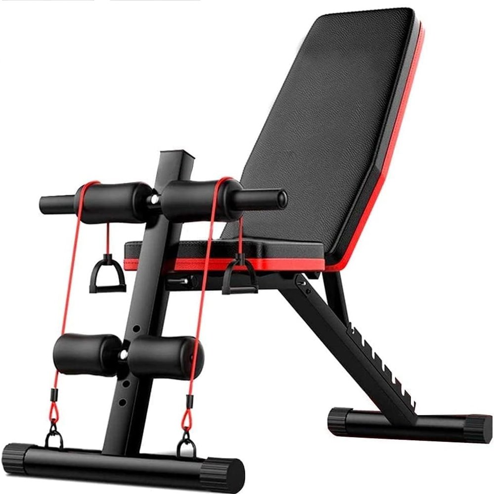 Adjustable Weight Bench Full Body Workout Dumbbell Bench Adjustable Dumbbell Weight Bench Foldable Compact, Workout Bench Flat Incline Decline Slant Bench with Leg Extension and Curl