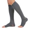 TOFLY Compression Stockings (Pair), Graduated Compression 20-30mmHg, Opaque, Unisex, Open Toe Knee High Compression Socks for Varicose Veins, Edema, Shin Splints, Nursing, Travel, Gray S view 2