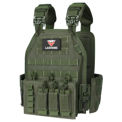 LASVENIS Quick Release Tactical Vest Lightweight Vests Adjustable Tactical Vest for Outdoor Training