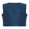 Hedmy Boys Girls Western Cowboy Dress Up Halloween Party Vest Sleeveless Hem Fringe Tassel Waistcoat Navy Blue 14 Years view 2