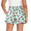Tongluoye Capybara Summer Shorts for Girls 6-12 Months Loose Fit Shorts Casual Wide Leg Shorts with Pockets High Waisted Pull On Short Pants Cute Athletic Shorts Kids Clothes Teens Outfits Blue view 2