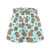 Tongluoye Capybara Summer Shorts for Girls 6-12 Months Loose Fit Shorts Casual Wide Leg Shorts with Pockets High Waisted Pull On Short Pants Cute Athletic Shorts Kids Clothes Teens Outfits Blue view 4