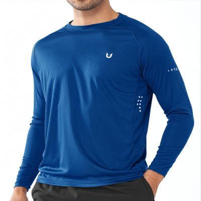 NORTHYARD Men's Sun Protection Shirts UPF 50+ Long Sleeve Swim Rash Guard Shirt Running Workout Athletic Hiking UV Fishing RoyalBlue XL