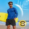 NORTHYARD Men's Sun Protection Shirts UPF 50+ Long Sleeve Swim Rash Guard Shirt Running Workout Athletic Hiking UV Fishing RoyalBlue XL view 3