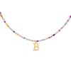 Mikovivi for Women Girls Letter PendantSummer Necklaces, Bohemian Beaded Necklace Colorful Beaded Initial Necklace Handmade Jewelry Gifts for Teens(B) view 1