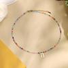 Mikovivi for Women Girls Letter PendantSummer Necklaces, Bohemian Beaded Necklace Colorful Beaded Initial Necklace Handmade Jewelry Gifts for Teens(B) view 3