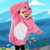Markest Unisex Shark Hoodie Animal Cosplay Pullovers Oversized Flannel Sherpa Warm Comfy Loungewear Novelty Halloween Costume One Size Fits All Rose Red view 2