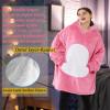 Markest Unisex Shark Hoodie Animal Cosplay Pullovers Oversized Flannel Sherpa Warm Comfy Loungewear Novelty Halloween Costume One Size Fits All Rose Red view 3