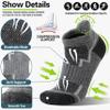Welwoos Merino Wool Ankle Hiking Socks Thermal Warm Thick Winter Compression Support Running Cushion Athletic No Show Socks for Men Gifts Stocking Stuffers 6 Pairs(Deep Color Mixed,M) view 3