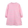 FreeLu Toddler Girls Cartoon Applique Dresses Striped Casual Dress Cotton Jersey Longsleeve T-Shirt (5T,Puppy Pink) view 4