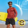 NORTHYARD Men's Sun Protection Shirts UPF 50+ Long Sleeve Swim Rash Guard Shirt Running Workout Athletic Hiking UV Fishing REDOCHRE L view 3