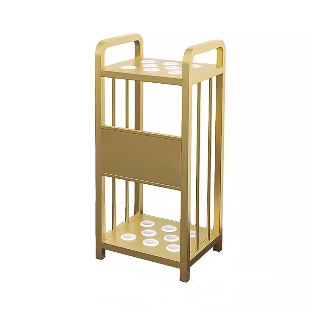 Metal Pool Stick Holder Floor Stand,Billiards Pool Cue Rack Holds 8/12/20 Cues,No Installation Required Pool Queue Holder(Gold,30x25x65cm)
