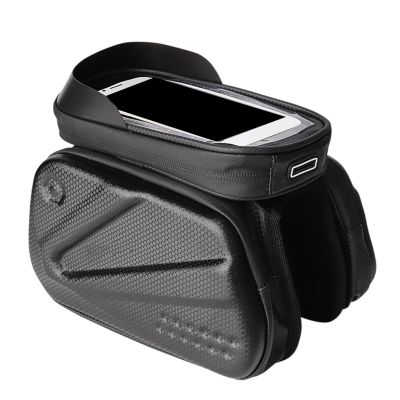 Ouxuefen Bike Front Bags,Large Capacity Waterproof Bicycles Front Top Tube Pouches Panniers Phone Mount Holder Handlebars Bag with Touch Screens2#