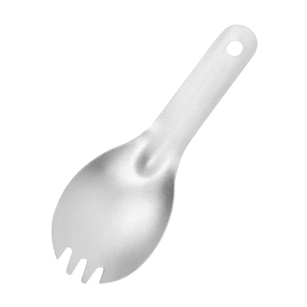 Luzhengyang Titanium Spoon Spork Fork Flatware Cutlery Ultra-, Portable Outdoor Travel Backpacking Picnic Camping Dinnerware, Kids/Adults. Keychain Attachment - Spork, as described