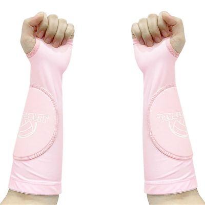 YIKANGHENG Volleyball Protective Gear, 1 Pair Black Elastic Volleyball Arm Sleeves with Latex Pads for Sports (pink)