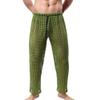 JEKE-DG Men's See Through Mesh Pant Fishnet Openwork Lingerie Pants Drawstring Sexy Long Pants Pajamas Bottoms (Green,Large) view 1