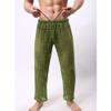 JEKE-DG Men's See Through Mesh Pant Fishnet Openwork Lingerie Pants Drawstring Sexy Long Pants Pajamas Bottoms (Green,Large) view 4