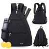 Sucipi Pickleball Bag for Women Pickleball Backpack Quilted Crossbody Sling Bags Tennis Bag Backpack Pickle Ball Paddle Bag view 1