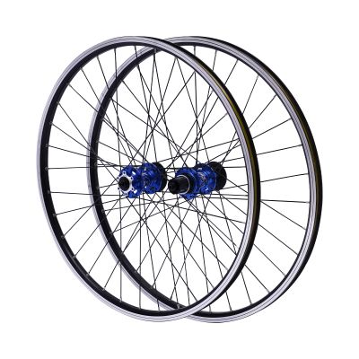Mountain Bike Wheels, Aluminum Alloy Bike Wheels, MTB Road Bike Wheel Set, Front Rear Wheels Quick Release with Double Discs Brake Fit 7-12 Speed Cassette Bicycle Wheels (Blue, 27.5 inch)
