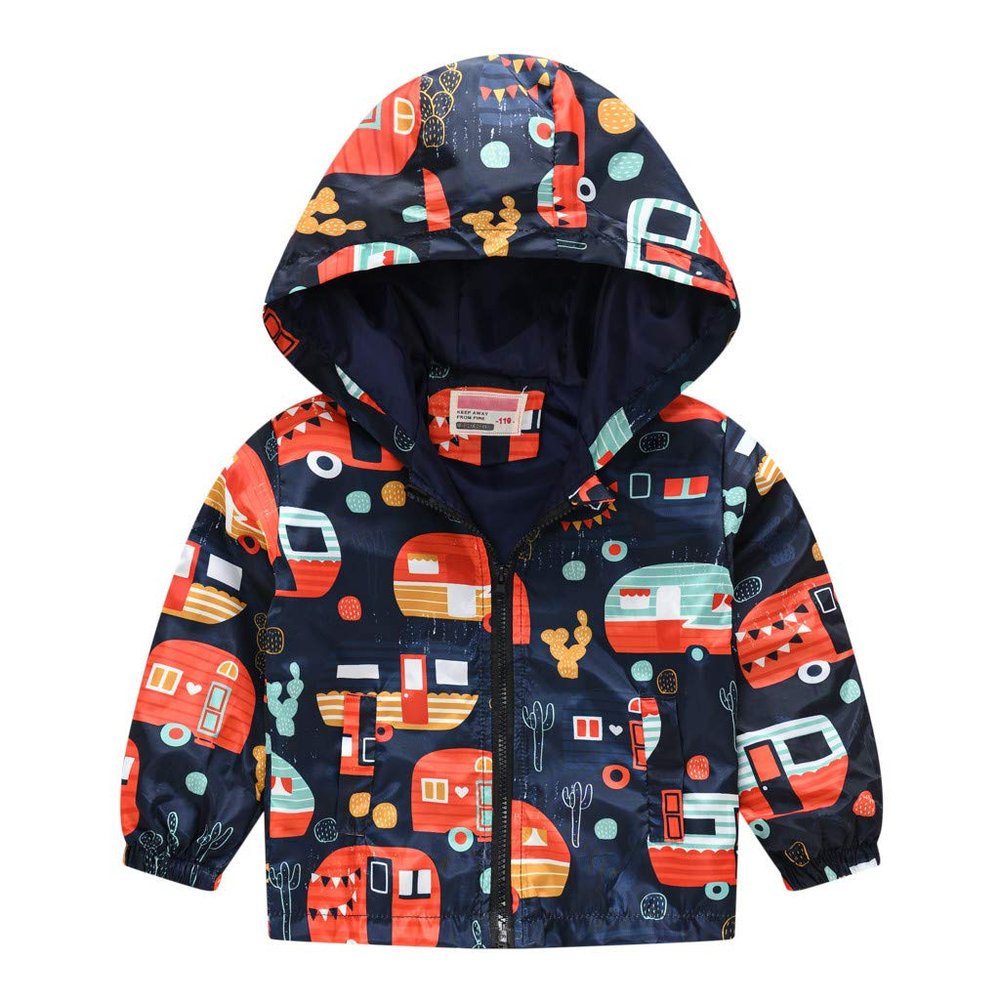 Toddler Girls Rain Jackets Hoodie Raincoats Windbreakers 3T Rain Jacket Boys Rain Jacket (Multicolor H, 3-4 Years)