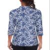 Tanst Sky Golf Polo for Woman, Women's UPF 50 3/4 Sleeve Tops Quarter Zip Collared Curvy Hem Activewear Ladies Yoga Workout Running Hiking Loose Fitting Athletic Clothing Blue Leaves XX-Large view 2