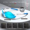 ATTCL Bundle Polarized Wrap Sunglasses For Men Cycling Driving Fishing - Sports Glasses Ultralight:(7027-C5-White+Blue)+(5001-Black) view 4