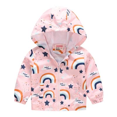 Toddler Girls Rain Jackets Hoodie Raincoats Windbreakers 3T Rain Jacket Boys Rain Jacket (Pink I, 3-4 Years)