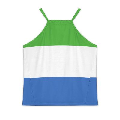 Adugen Origei Yoga Women's Performance Stretchy Sierra Leone Flag Sports Workout Running Top Vest 4XL