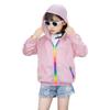 Girls Cartoon Jackets Spring Zip Hooded Windbreaker Zipper Lightweight Coats Windbreaker Outerwear Hooded Jacket (Blue, 3-4 Years) view 1