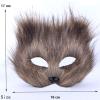 NWSTESLE Furry Therian Mask and Tail for Kids,Animal Fox Mask Wolf Tail Paws Set,Over 1 Years Old Brown view 2